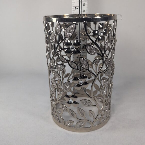 White Barn NEW Fragrance Melt Warmer Wrap Cover Floral Vines Glitter Gold Flower - Picture 8 of 9